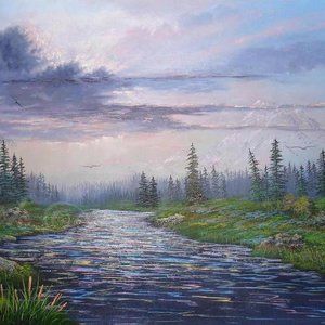 #7 Mountain Landscape Oil Painting